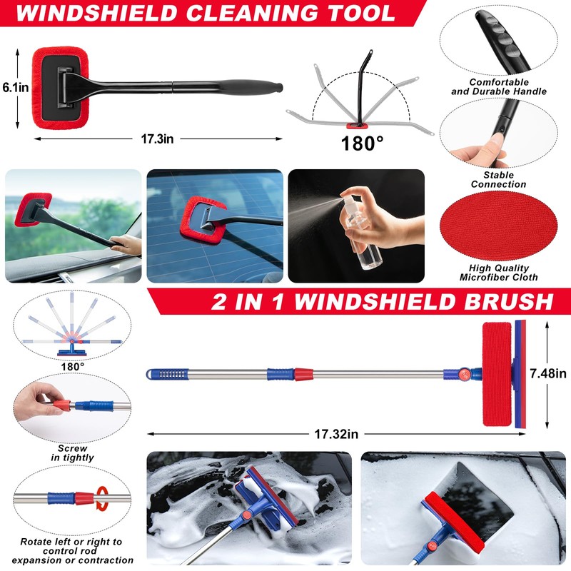 GPUSFAK 41Pcs Car Wash Cleaning Kit with High Power Handheld