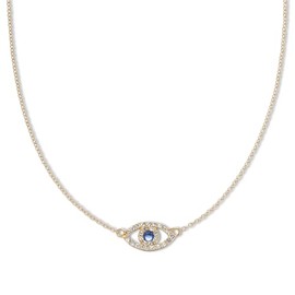 Palas Jewellery Women's Mykonos Evil Eye Necklace, Metallic/Blue