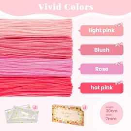 LansinLife 400pcs Pink Pipe Cleaners Bulk, 4 Color 7MM Thick Fluffy Chenille Stems for Crafts & Arts, Vivid Pipe Cleaners for DIY Animals, Flowers, Party Decoration with 1Pcs Storage Bag (Pink)