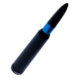 VMS Racing 50 Cal Caliber Black Back The Blue Thin Blue Line 5.5 Inch Bullet Antenna with Anti-Theft + Copper Coil Billet Aluminum Short Compatible with Toyota 4Runner