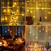 Marchpower 9 Stars Curtain Lights Warm White, IP65 Battery Operated