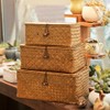 FOMIYES Woven Storage Baskets Natural Seaweed Straw Rectangular Basket Seaweed