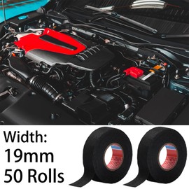 Outus Wire Harness Cloth Electrical Tape Wire Loom Tape Wiring Harness Automotive Heat Proof Cloth Tape for Automotive Electrical Wrap Protection Insulation Cable Fixed (50 Roll,19 mm)