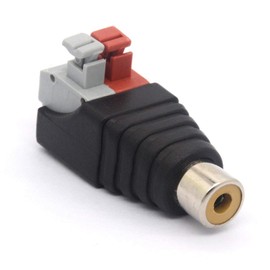 2PCS RCA to Speaker Wire Adapter,RCA Male to Female Speaker Wire Adapter Plug Jack,Audio Video Spring Press Type Balum Connector Adapter for CCTV, Security Systems, Low Voltage Applications Black