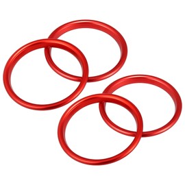 X AUTOHAUX 4 Pcs Red Car Air Conditioner Vent Ring Outer Trim Aluminum Alloy