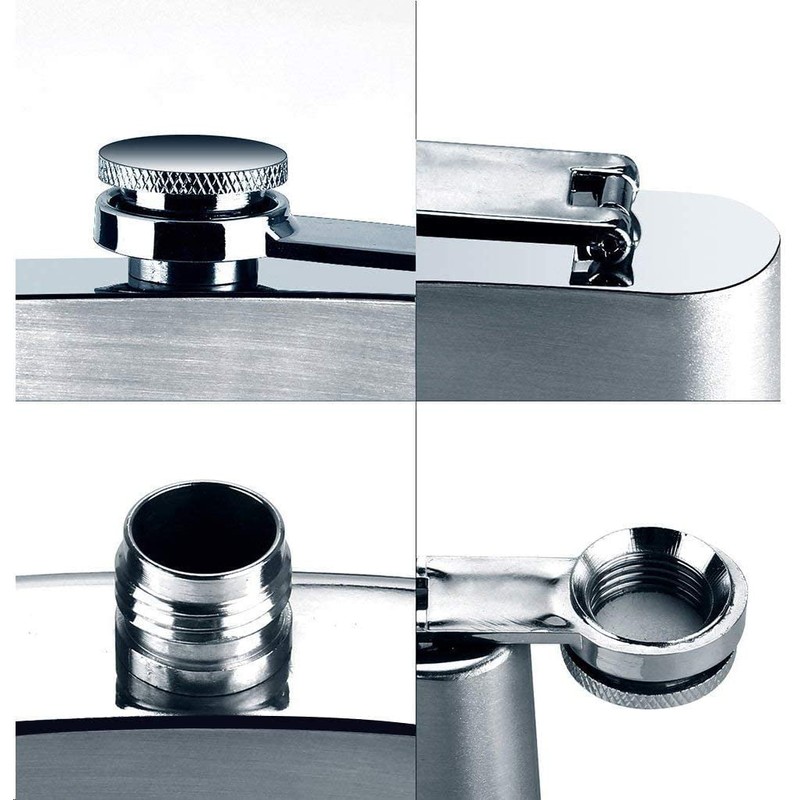 DealKits 2 X stainless steel hip flask & funnel 8