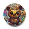 Adorable Hattie Bear Clock - size: 8'' × 8'' (Round)