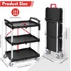 Foldable Utility Cart Heavy Duty 176 LBS Folding Service Cart