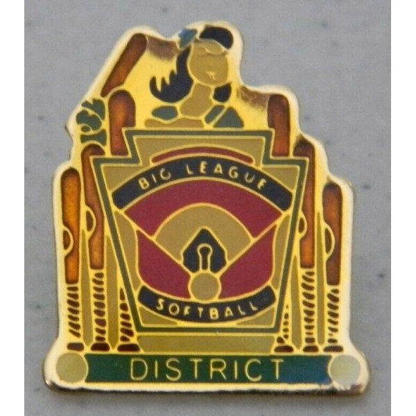 (SET OF 10) BIG LEAGUE SOFTBALL DISTRICT HAT / LAPEL