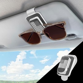 Kutyun Sunglass Holder for Car Visor, American Flag Ticket Card Glasses Clip, Multi-Function Ticket Card Clip with Upgrade Metal Flag Personality Modeling, Universal Car Visor Accessories for All Car