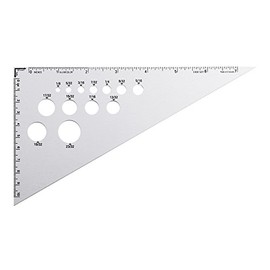 Alumicolor Aluminum 8 Inch Calibrated Drafting Triangle, 30/60/90 Degree