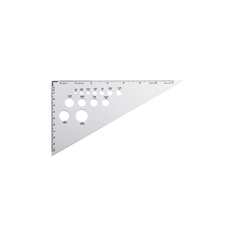 Alumicolor Aluminum 8 Inch Calibrated Drafting Triangle, 30/60/90 Degree