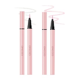 GECOMO Genuine Waterproof Sweatproof Eyeliner, Extra Fine, Long Lasting, Easy to Color, Korean Makeup, Smear-Resistant, Ultra Fine Eyeliner, 0.001 mm, Ultra Fine Liquid Eyeliner, Quick Drying, Natural