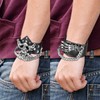 Oidea Men's Leather Bracelet Set (3 Pieces) Punk Rock Style
