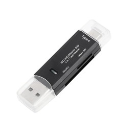 Angoily USB Type-c USB Memory Card Reader for Phones and Computers Portable OTG Adapter for Cards Black