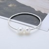 Inateannal Rhinestone Pearl Cuff Bracelet Silver Cubic Zirconia Tennis Bracelet