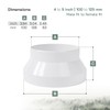 Vent Systems 4" to 5" White Duct Connector Fitting –