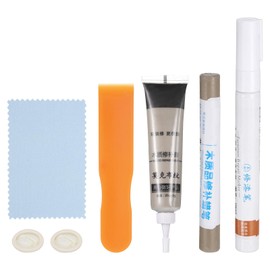 HARFINGTON Wood Furniture Repair Kit (Wood Markers + Wood Filler Paste + Wood Filler Stick) Touch Up Kit with Spatula for Repairing Scratches Cracks Holes Wooden Floors Cabinet, Green Brown