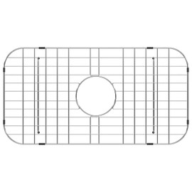 Sarlai Sink Protectors Grid, Stainless Steel Sink Grate for Bottom of Kitchen Sink, 24-1/9" x 12-3/5" with Centered Drain 304 Premium Stainless Steel Protector Grid Grate Rack