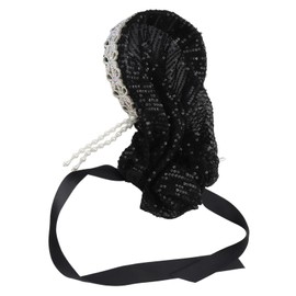 Hijab for Women Elegant Elastic Flexible Soft Silky Hot Rhinestones Bow Muslim Headband Women's Hat HeadscarfBlack