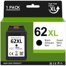 CARTRIGO 62XL Black Compatible for HP 62 Printer Cartridges 62 XL, for HP Envy 5540 Printer Cartridges 7640 5544 5545 5548 5640 5646, for HP OfficeJet 5742 5740 5744 200 250 258 Printer (Pack of 1)