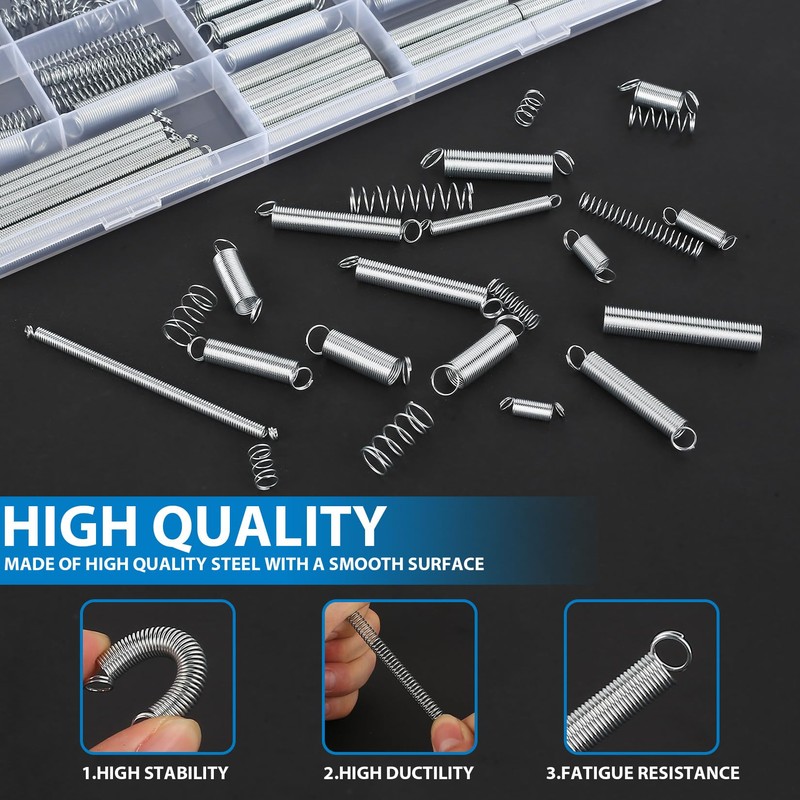 210 Pcs Compression Springs Assortment Kit, Assorted Tension Springs &