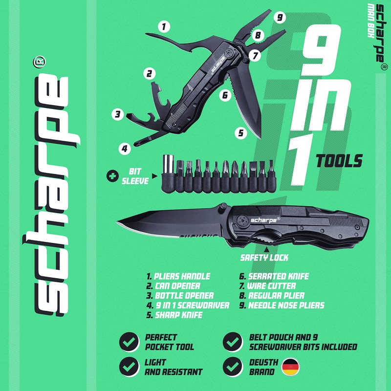 SCHARPE Gifts for Men, Personal Gift Box with High-Quality Gadgets