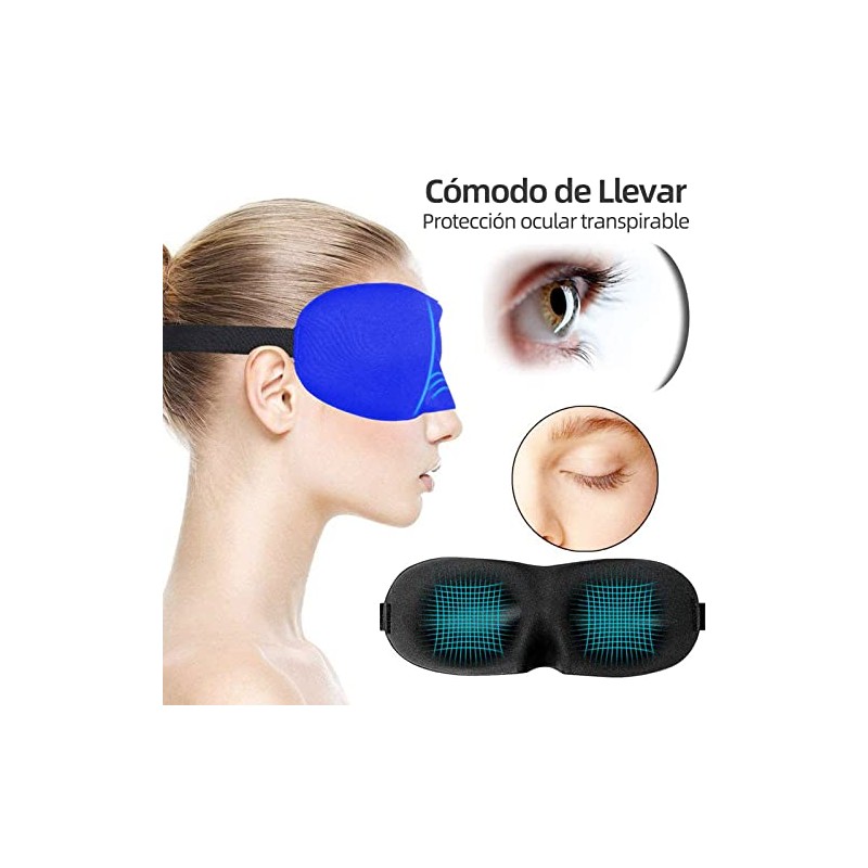 3 Piezas Antifaz para Dormir para Dormir de Lado, Antifaz