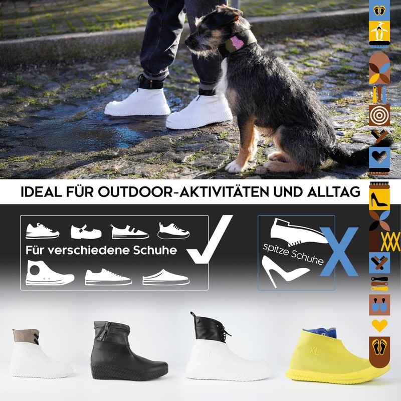 biped 1 Pair of Waterproof Silicone Shoe Covers for Many