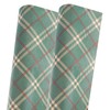 Hmxpls 2 Pcs Green Plaid Christmas Wrapping Paper Sheets, Xmas