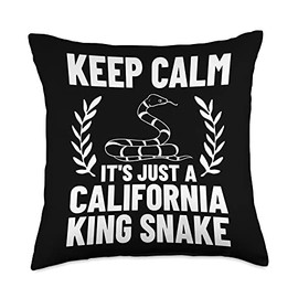 California King Snake High White Habitat Throw Pillow, 18x18, Multicolor