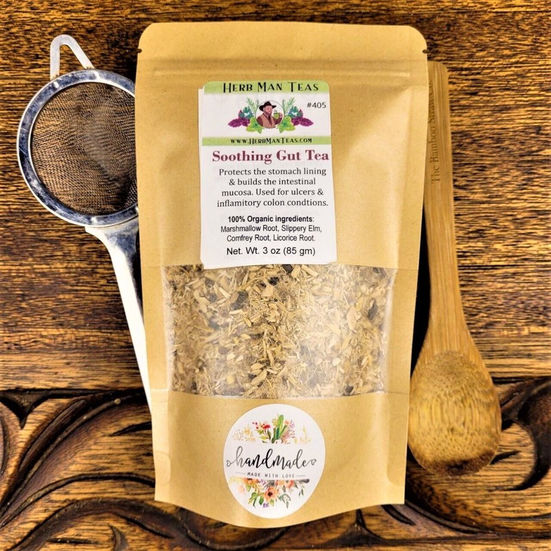 HERB MAN TEAS SOOTHING GUT TEA for stomach ulcers, inflammatory