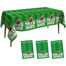 Football Tablecloth, 3 Pack Football Table Cloth, Football Party Decorations Plastic 54 X 108Inch Football Table Cover Disposable Football Field Tablecloth for Birthday Football Themed Party Supplies