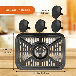 Skybok Ninja Air Fryer Accessories Tray for DZ401 DZ550 10QT DualZone Grills, Ninja Air Fryer Pan Replacement Parts Basket with Rubber Bumpers