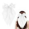Hair Bows for Women white Clips Large Satin Ribbon Bow