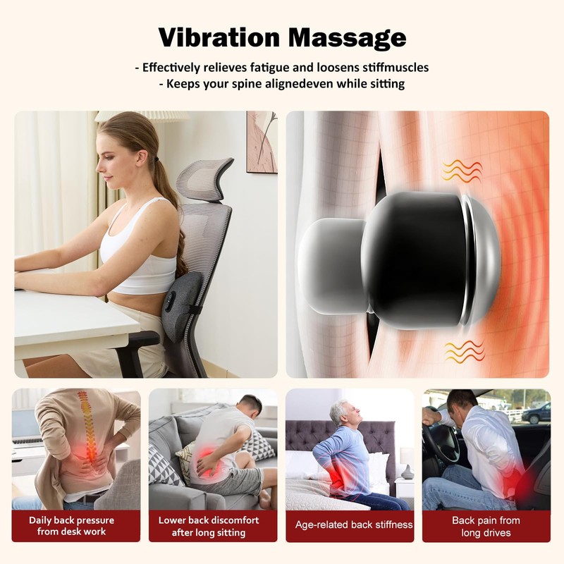 3-in-1 Smooth Spine Triple Fusion Back Massager with Heat