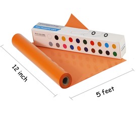 guangyintong Heat Transfer Vinyl Orange HTV Rolls, 12" x 5ft Orange Iron on Vinyl for T Shirts, Glossy Surface Orange HTV Vinyl for All Cutter Machine Easy to Cut & Weed for Heat Vinyl DIY Design