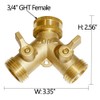 Brass Hose Splitter Garden Hose Y Valve Connectors 2 way