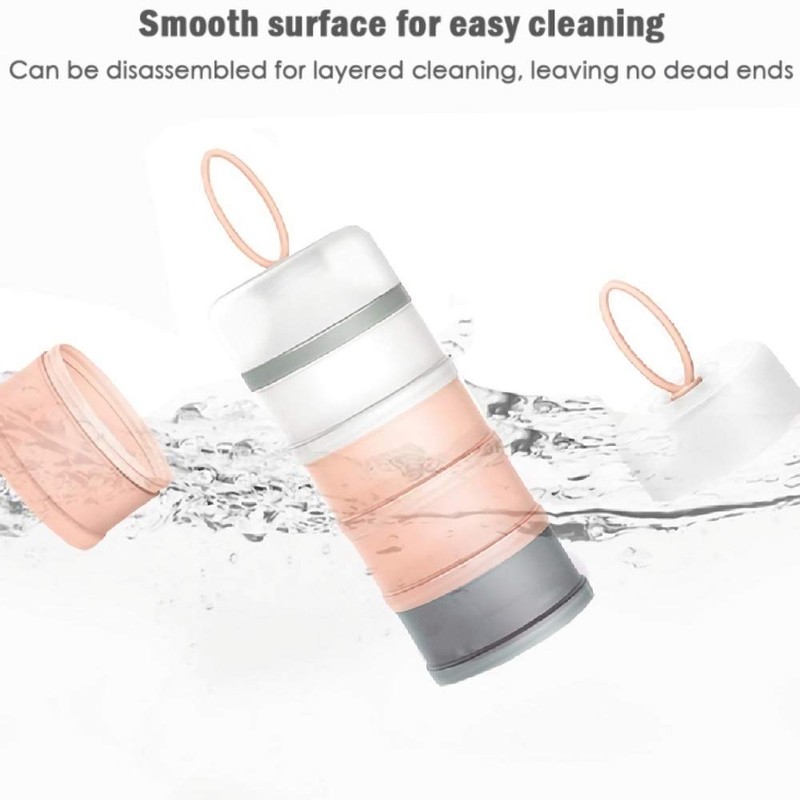 BJLIIO 4-Piece Twist Lock Snack Storage Container, Non-Spil Portable and