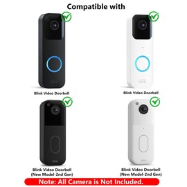 Adjustable (30°to 145°) Doorbell Camera Mount for Blink Video Doorbell/2nd Gen (newest model), No-Drill Mounting Kit Accessories for Blink Doorbell, Angle Mounting Bracket Wedge for Apartment, Renter