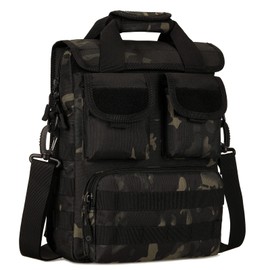 ArcEnCiel Tactical Messenger Bag Men MOLLE Sling Shoulder Pack Briefcase Gear Handbags Utility Carry Satchel （Black Camouflage）