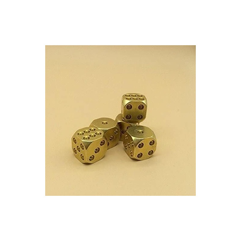 CLVEDU Classic Brass Dices Solid Polished D6 Cube Spot Dice