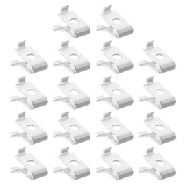 HARFINGTON 18pcs Cabinet Shelf Clips Metal Adjustable Shelf Bracket Clamp Shelf Support Pins Shelf Clip Support Hardware Replacement Parts for Metal Shelving, Silver