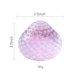 Blingbling Transparent Strawberry Taba Squishy for Adults – Stress Relief, Soft Silicone Squeeze for Women, Men, Adults (Purple)