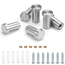 Stainless Steel Coat Hooks, Pack of 6 Towel Hooks for Drilling, Stainless Steel, Towel Hooks for Drilling with Mounting Accessories, Brushed Stainless Steel Wall Hooks for Wall, Bathroom, Kitchen,