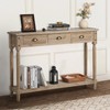Wnutrees Farmhouse Console Table with 3 Drawers, 46" Long Narrow