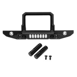 Front Bumper Aluminum Alloy RC Car Accessory with LED Light Hole for Axial 1/6 for SCX6 CarBlack