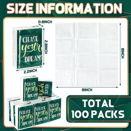 100 Packs Pocket Tissues Facial Tissues Wallet Size Travel Tissues Bulk Inspirational Tissues Packs Individual 3 Ply Small Mini Tissues Packs for Graduation Travelling Wedding Holiday (Cool Style)