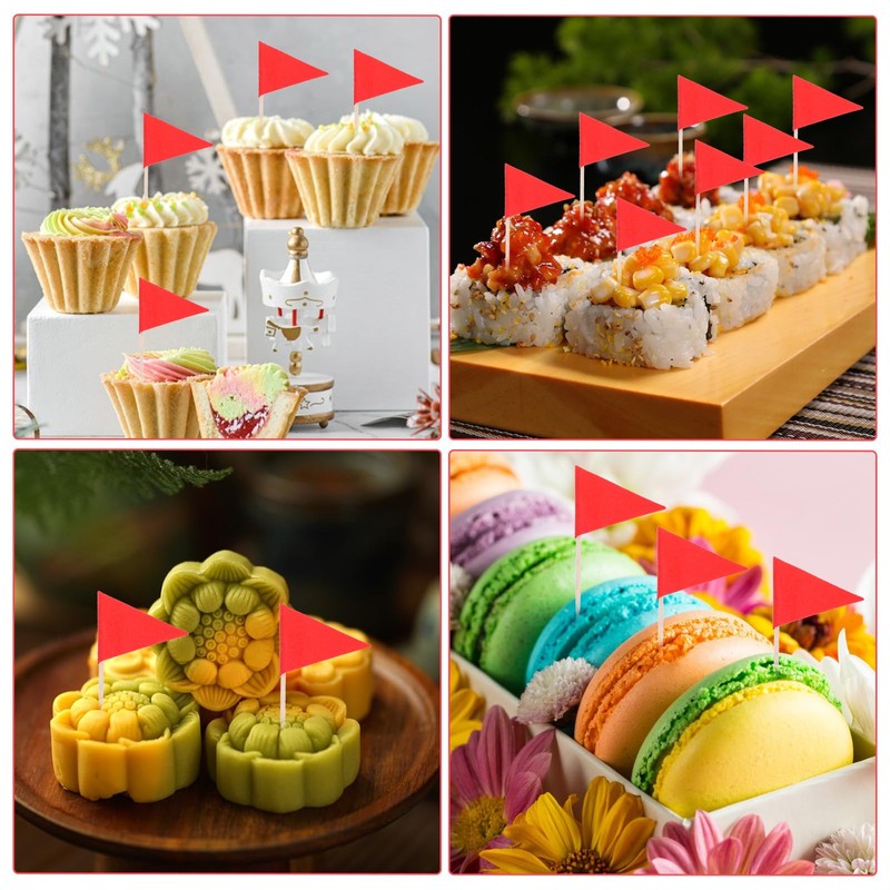 Ymapinc 100 Pcs Red Flags Cupcake Topper Sticks, Golf Mini