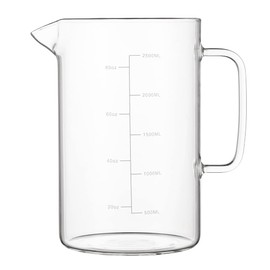 Glass Water Pitcher with Scale Line, Dinner Table Pitcher, Large Serving Carafe for Water, Juice, Sangria, Lemonade, and Milk, Clear Glass Beverage Pitcher (Clear, 85 oz)